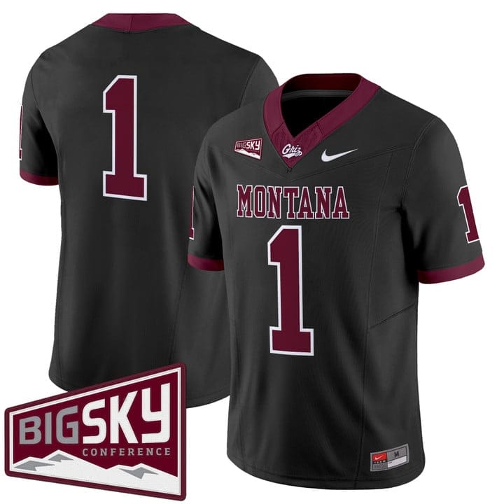 Team Jersey 1 Montana Grizzlies 2025 Vapor Limited Stitched Black
