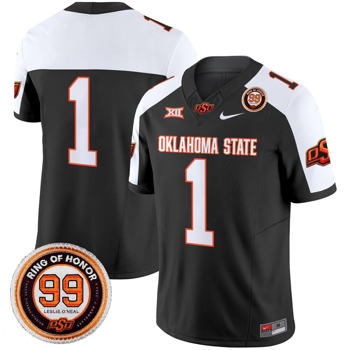Team Jersey #1 Oklahoma State Cowboys 2025 Leslie O'neal Patch - Image 3