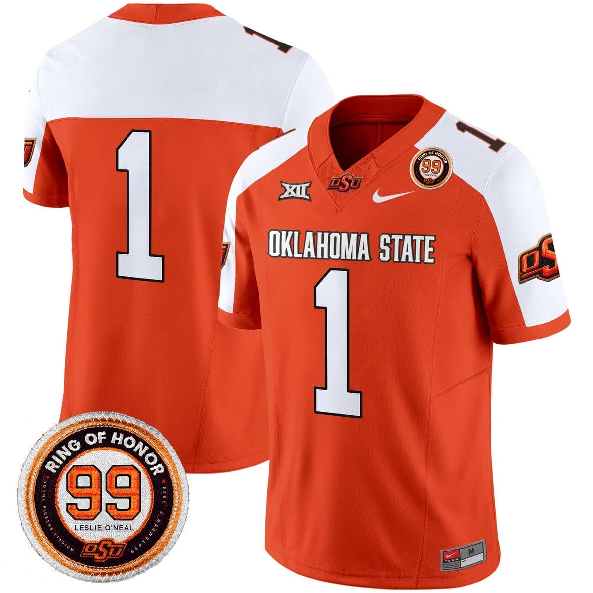 Team Jersey #1 Oklahoma State Cowboys 2025 Leslie O'neal Patch - Image 4