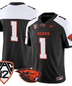 Team Jersey #1 Oregon State Beavers 2025 Limited Stitched Orange Alter 7 Team Jersey 1 Oregon State Beavers 2025 Vapor Limited Stitched Black Alter