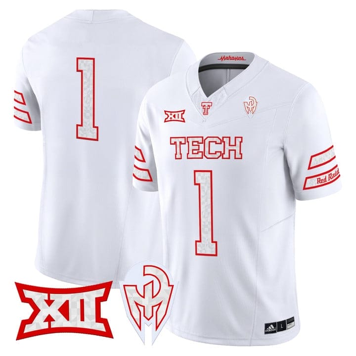 Team Jersey #1 Texas Tech Red Raiders Too Cold Vapor Limited Stitched - Image 2