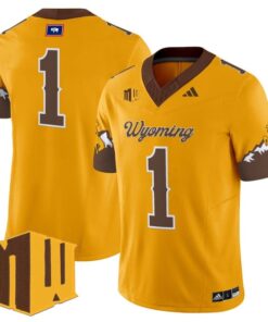 Team Jersey 1 Wyoming Cowboys 2025 Vapor Limited Stitched Gold Limited