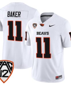 Terry Baker Jersey 11 Oregon State Beavers 2025 Limited Stitched White