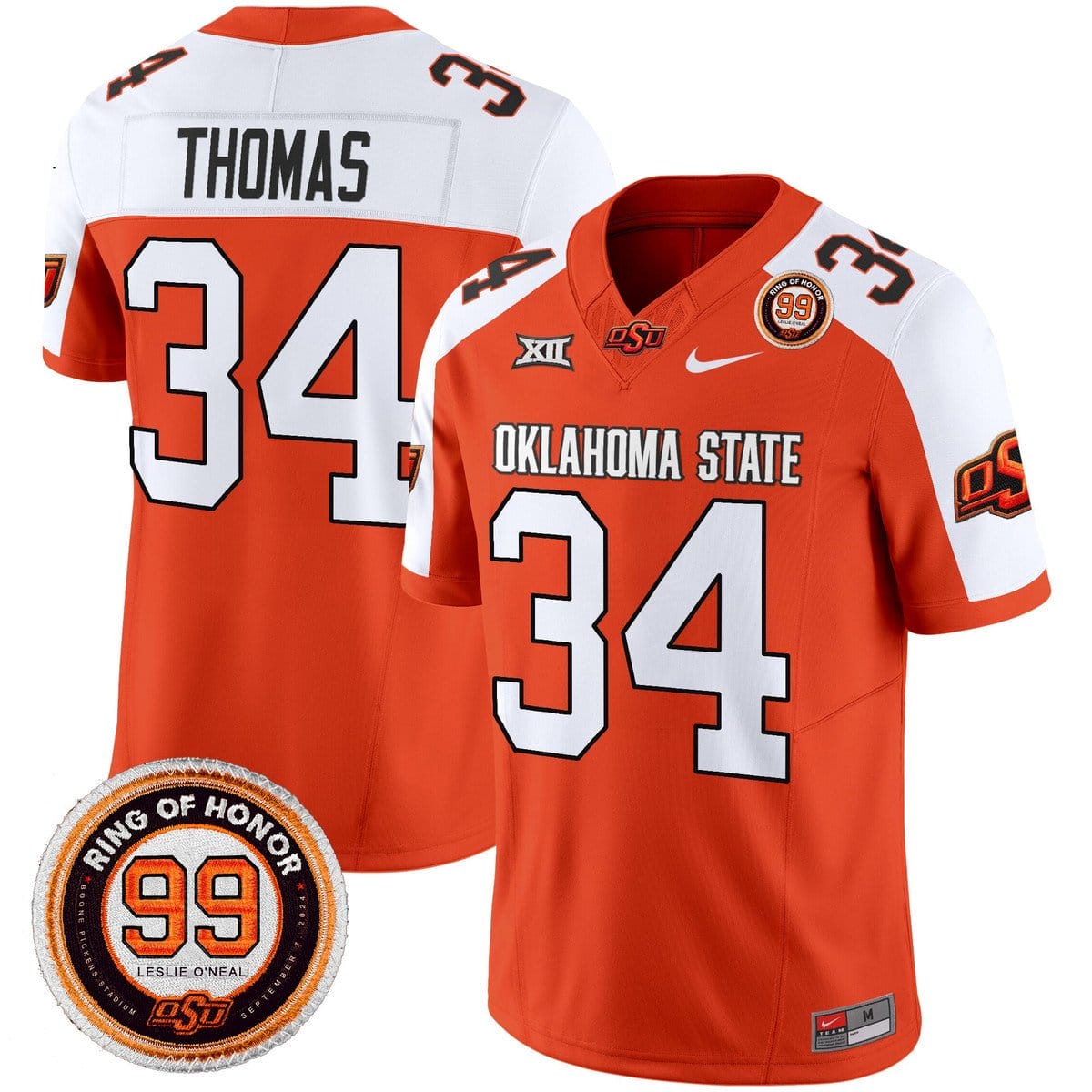 Thurman Thomas Jersey #34 Oklahoma State Cowboys 2025 Leslie O'neal - Image 4