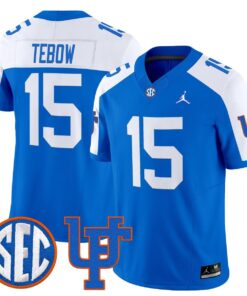 Tim Tebow Jersey 15 Florida Gators 1960s Throwback Vapor Limited Royal Alter
