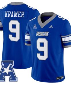 Tommy Kramer Jersey 9 Rice Owls 2025 Vapor Limited Stitched Light Blue
