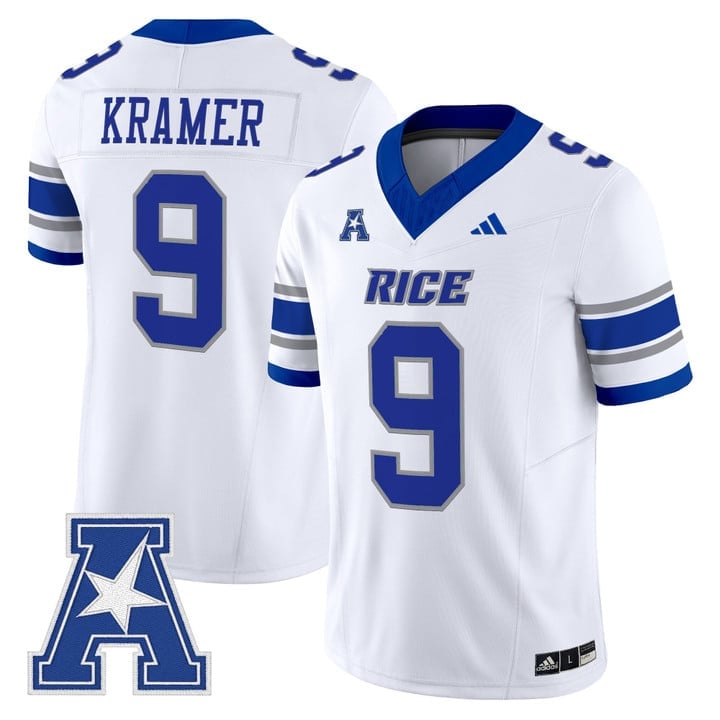 Tommy Kramer Jersey 9 Rice Owls 2025 Vapor Limited Stitched White