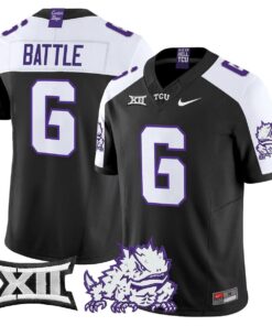 Trent Battle Jersey 6 TCU Horned Frogs 2025 Vapor Limited Stitched Black Alter