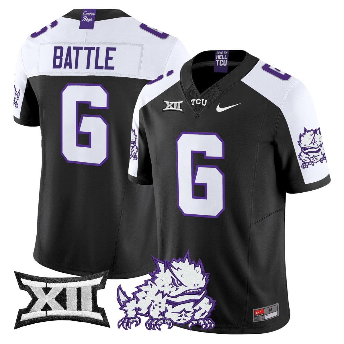 Trent Battle Jersey #6 TCU Horned Frogs 2025 Vapor Limited Stitched - Image 3