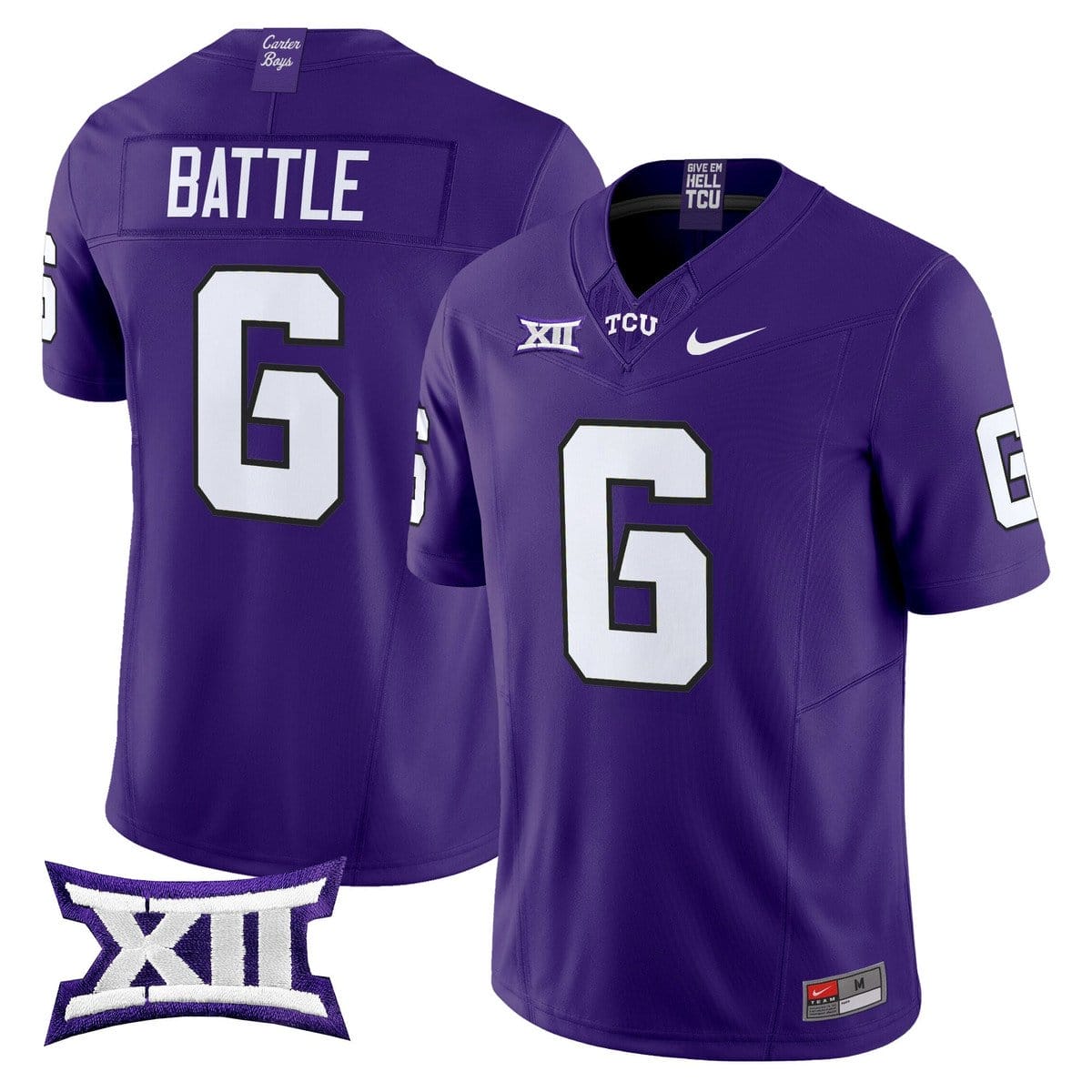 Trent Battle Jersey #6 TCU Horned Frogs 2025 Vapor Limited Stitched - Image 5