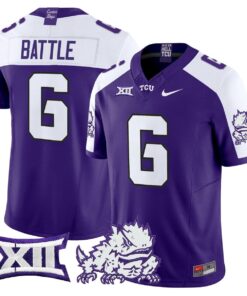 Trent Battle Jersey 6 TCU Horned Frogs 2025 Vapor Limited Stitched Purple Alter