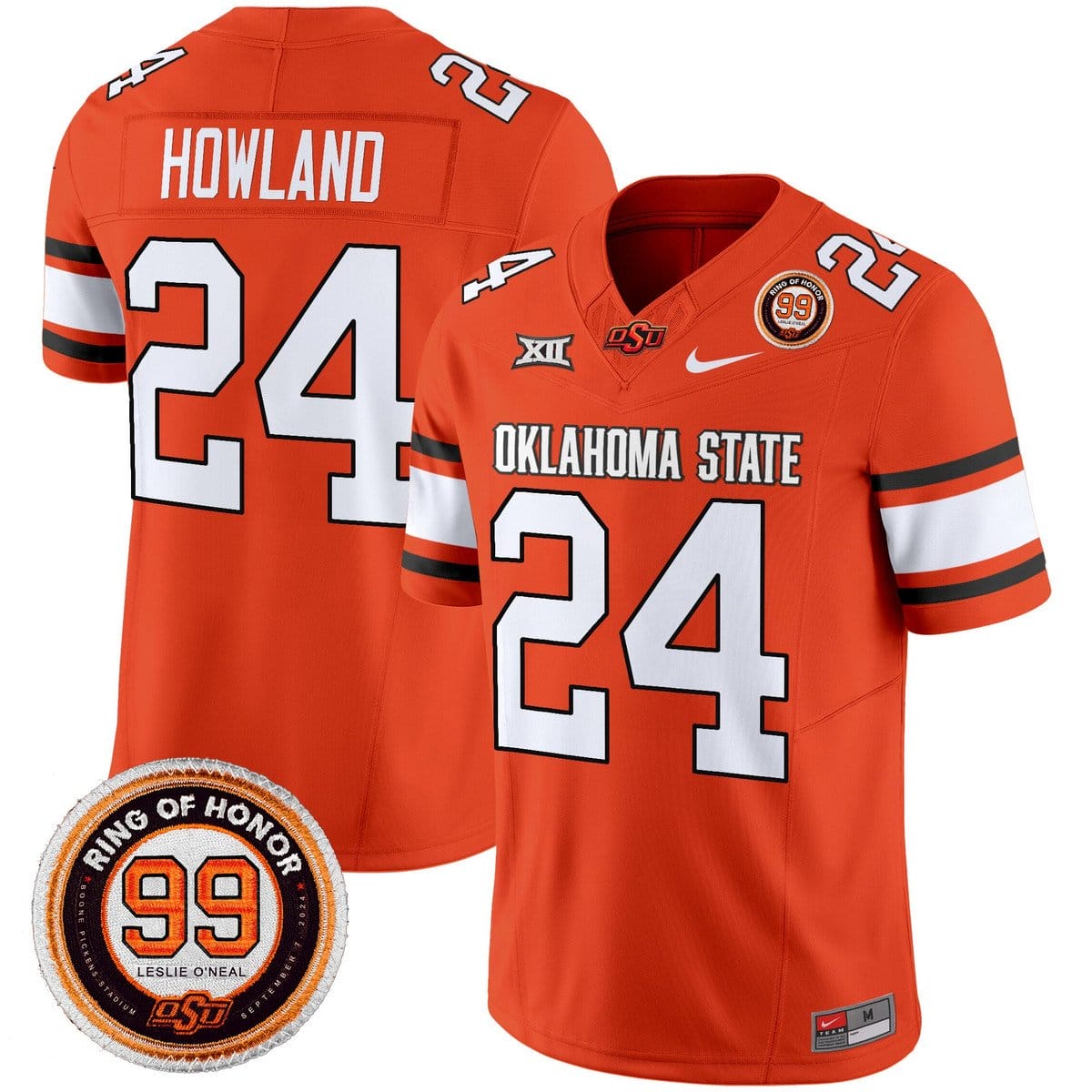 Trent Howland Jersey #24 Oklahoma State Cowboys 2025 Leslie O'neal Patch - Image 5