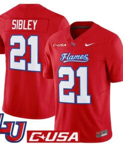 Treon Sibley Jersey #21 Liberty Flames 2025 Vapor Limited Stitched 9 Treon Sibley Jersey 21 Liberty Flames 2025 Vapor Limited Stitched Red