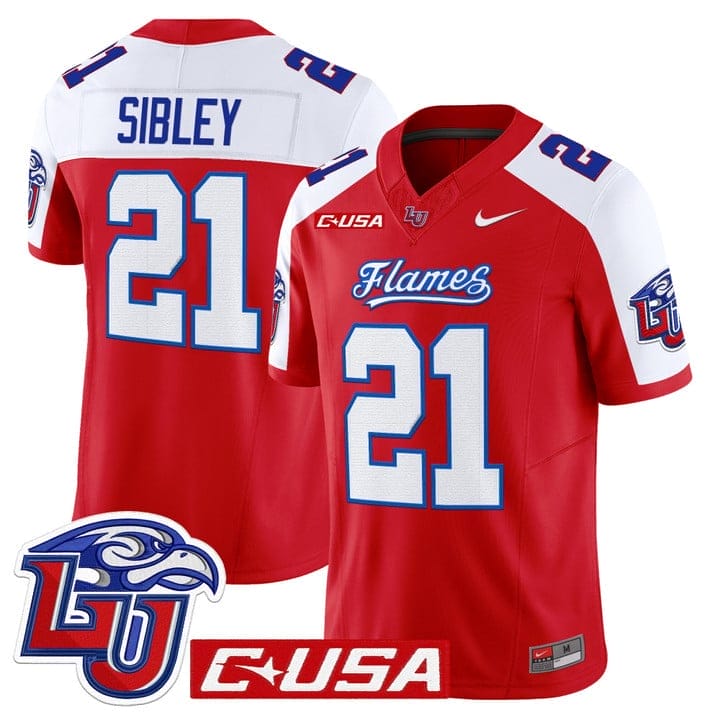 Treon Sibley Jersey #21 Liberty Flames 2025 Vapor Limited Stitched 4 Treon Sibley Jersey #21 Liberty Flames 2025 Vapor Limited Stitched - Image 4