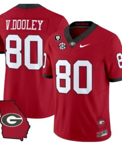 Vince Dooley Jersey 80 Georgia Bulldogs 2025 Georgia Map Vince Dooley Stitched Red 0165177c 18a5 49e7 a829 a950ac2142d8