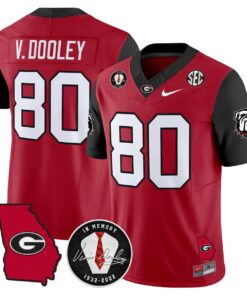 Vince Dooley Jersey 80 Georgia Bulldogs 2025 Limited Stitched Red