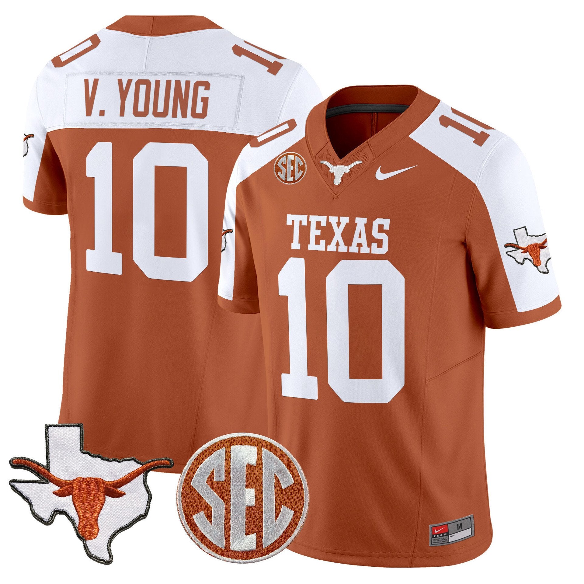 Vince Young Jersey #10 Texas Longhorns 2025 State Map SEC Patch - Image 4