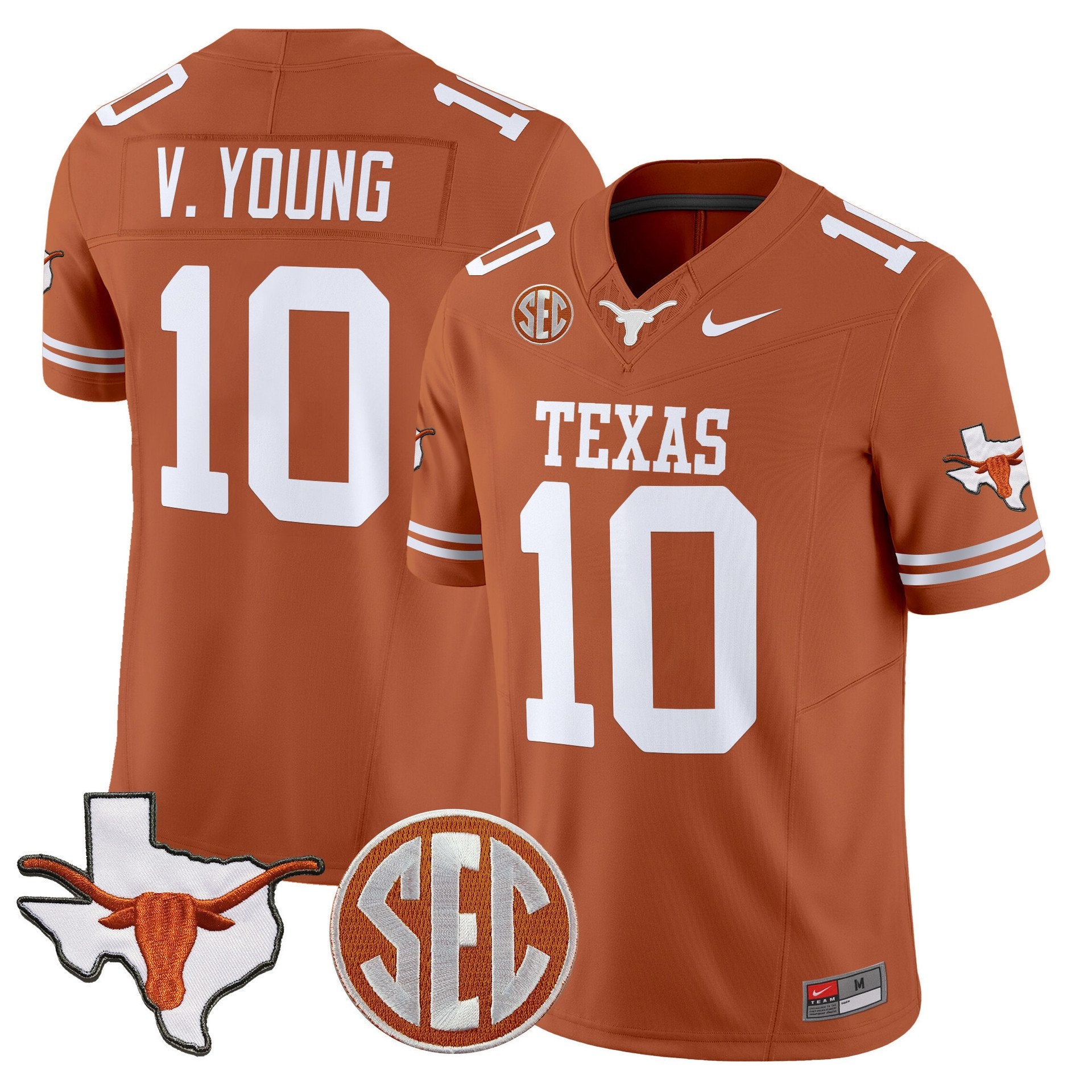 Vince Young Jersey #10 Texas Longhorns 2025 State Map SEC Patch - Image 5