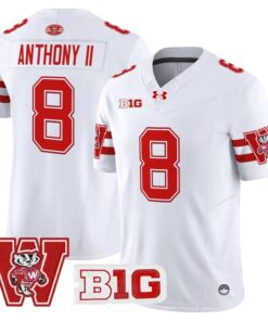Vinny Anthony II Jersey 8 Wisconsin Badgers Throwback Stitched White