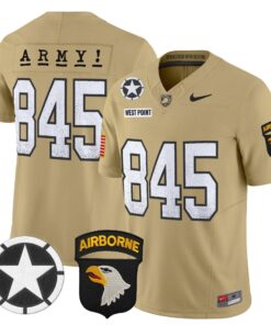 West Point Jersey 845 Army Black Knights 2025 Screaming Eagles Stitched Tan