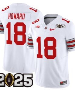 Alternative view of Will Howard Jersey #18 Ohio State Heritage Stripe 2025 CFP Final Stitched