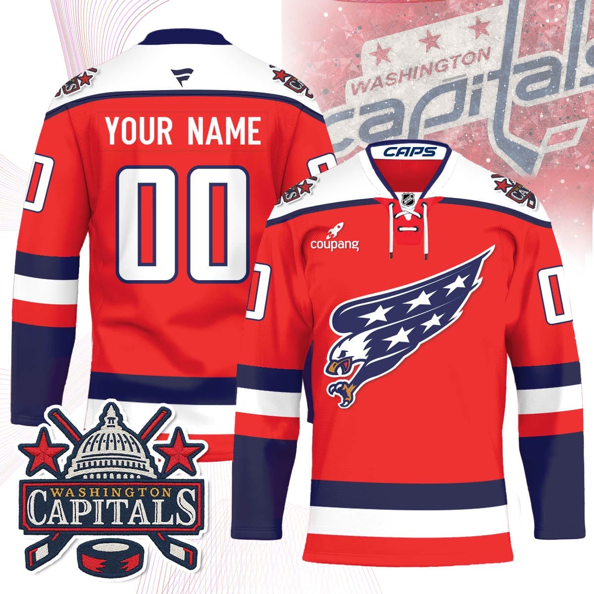 Washington Capitals Screaming Eagle Hockey Jersey - All Stitched 7 Washington Capitals Screaming Eagle Hockey Jersey - All Stitched - Image 7
