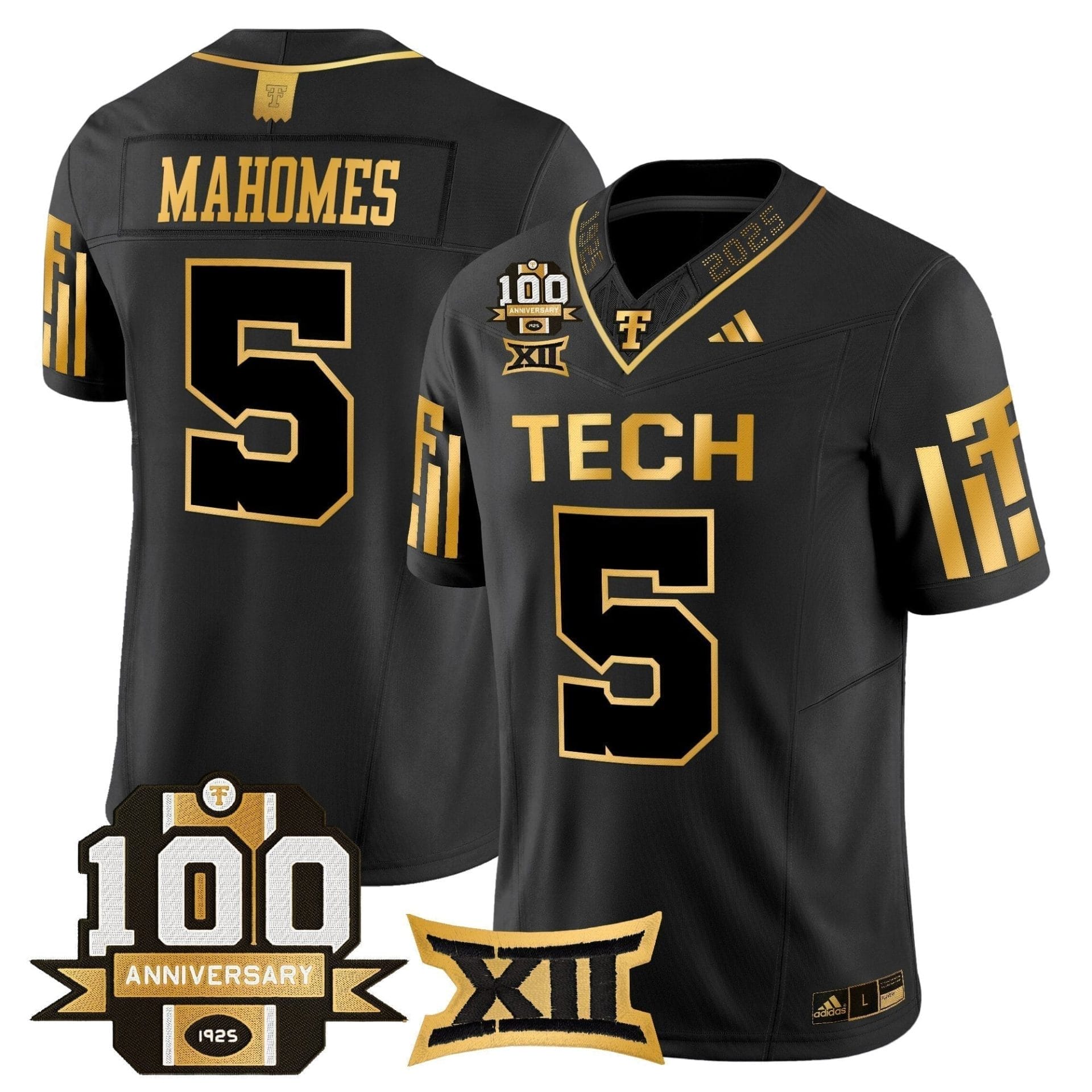 Texas Tech Red Raiders 2025 Gold Vapor Limited Jersey - 100th Anniversary Patch - All Stitched 60