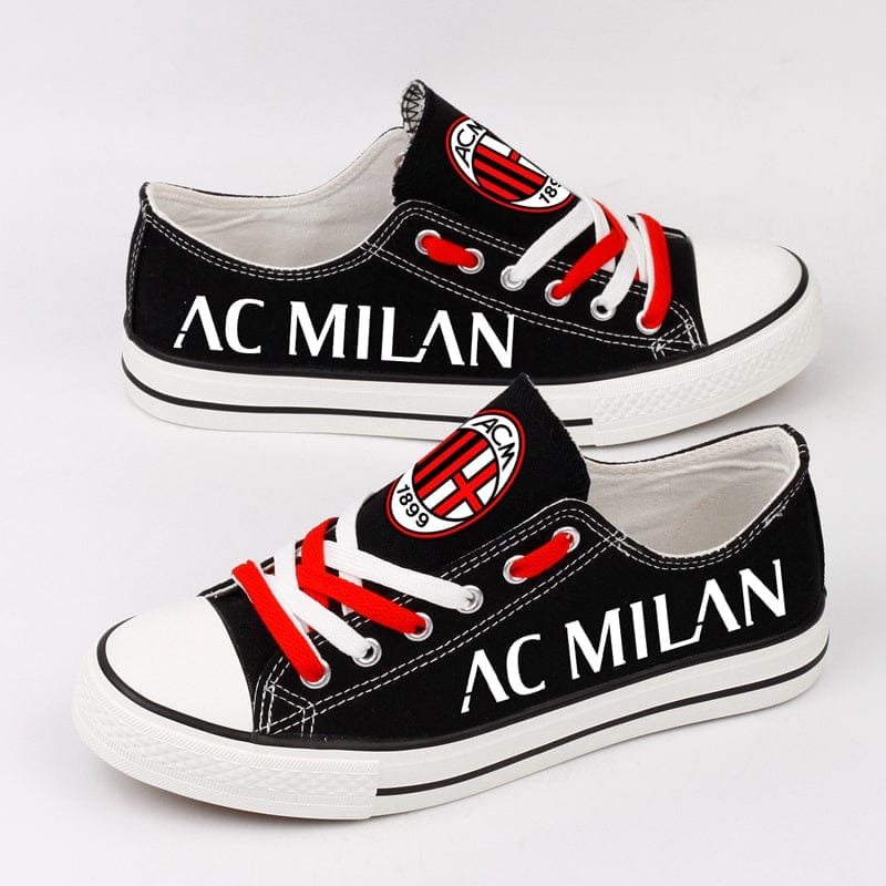 AC Milan Low Top Canvas Sport Sneakers Shoes For Men Women Fans