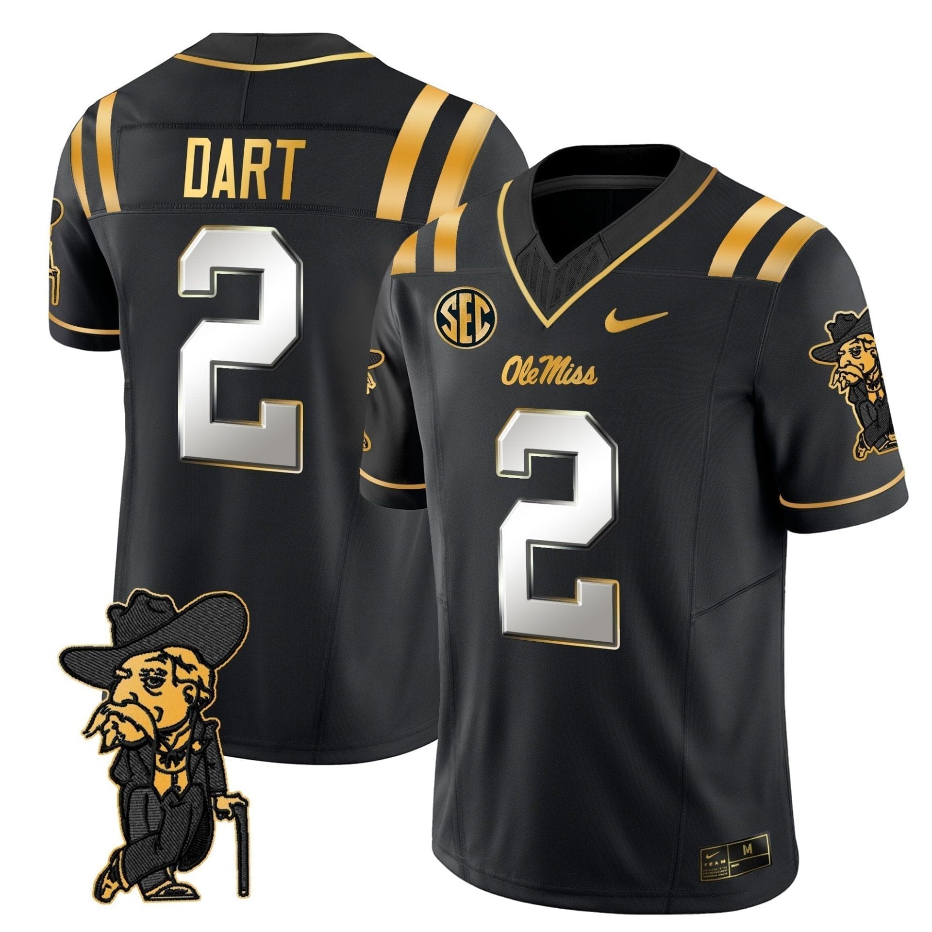 Men's Ole Miss Rebels 2025 Gold Vapor Limited Jersey - All Stitched 28 Men's Ole Miss Rebels 2025 Gold Vapor Limited Jersey - All Stitched - Image 28