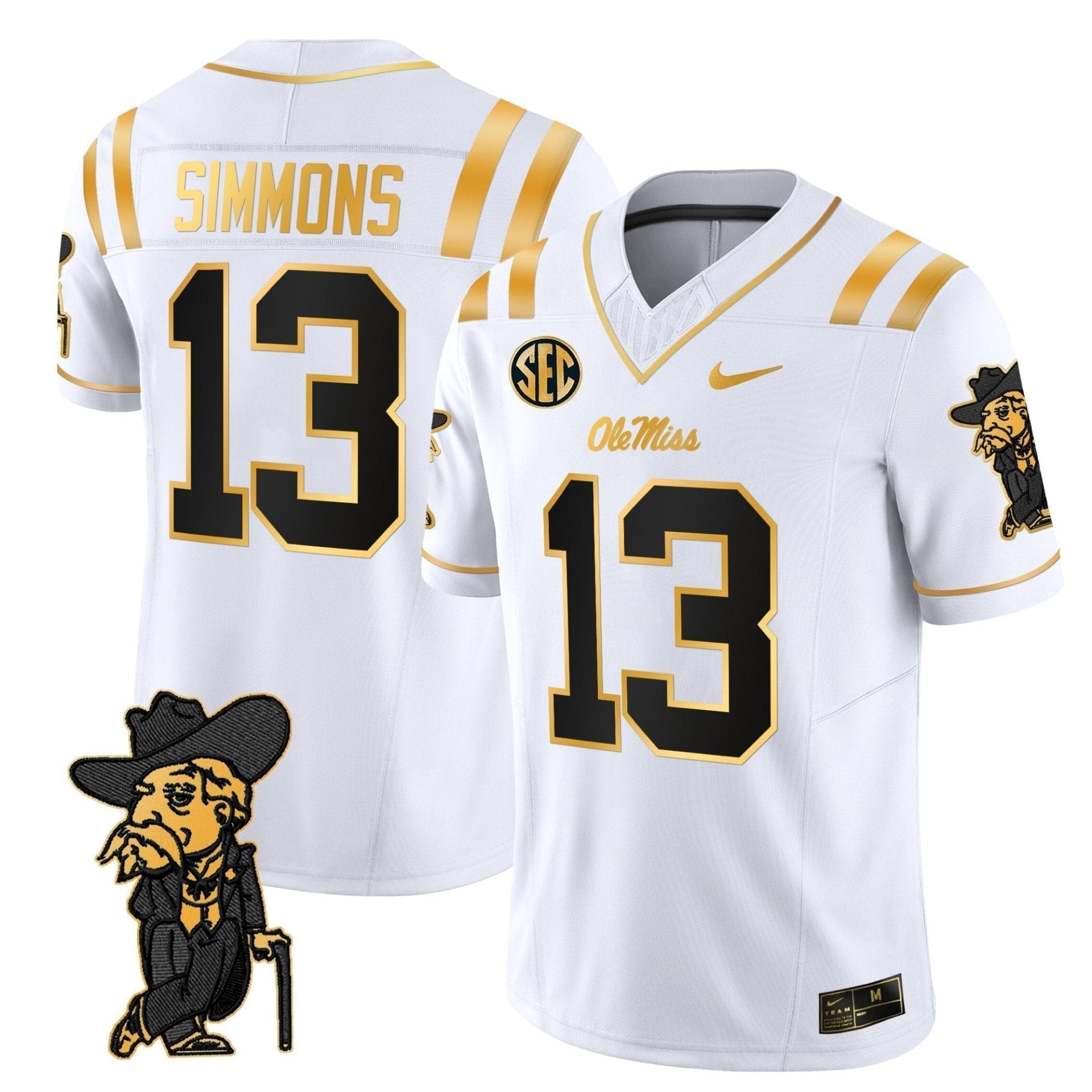Men's Ole Miss Rebels 2025 Gold Vapor Limited Jersey - All Stitched 16 Men's Ole Miss Rebels 2025 Gold Vapor Limited Jersey - All Stitched - Image 16