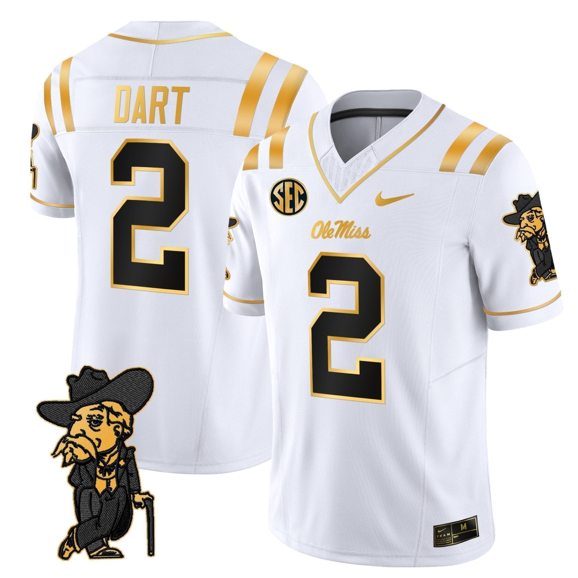 Men's Ole Miss Rebels 2025 Gold Vapor Limited Jersey - All Stitched 20 Men's Ole Miss Rebels 2025 Gold Vapor Limited Jersey - All Stitched - Image 20