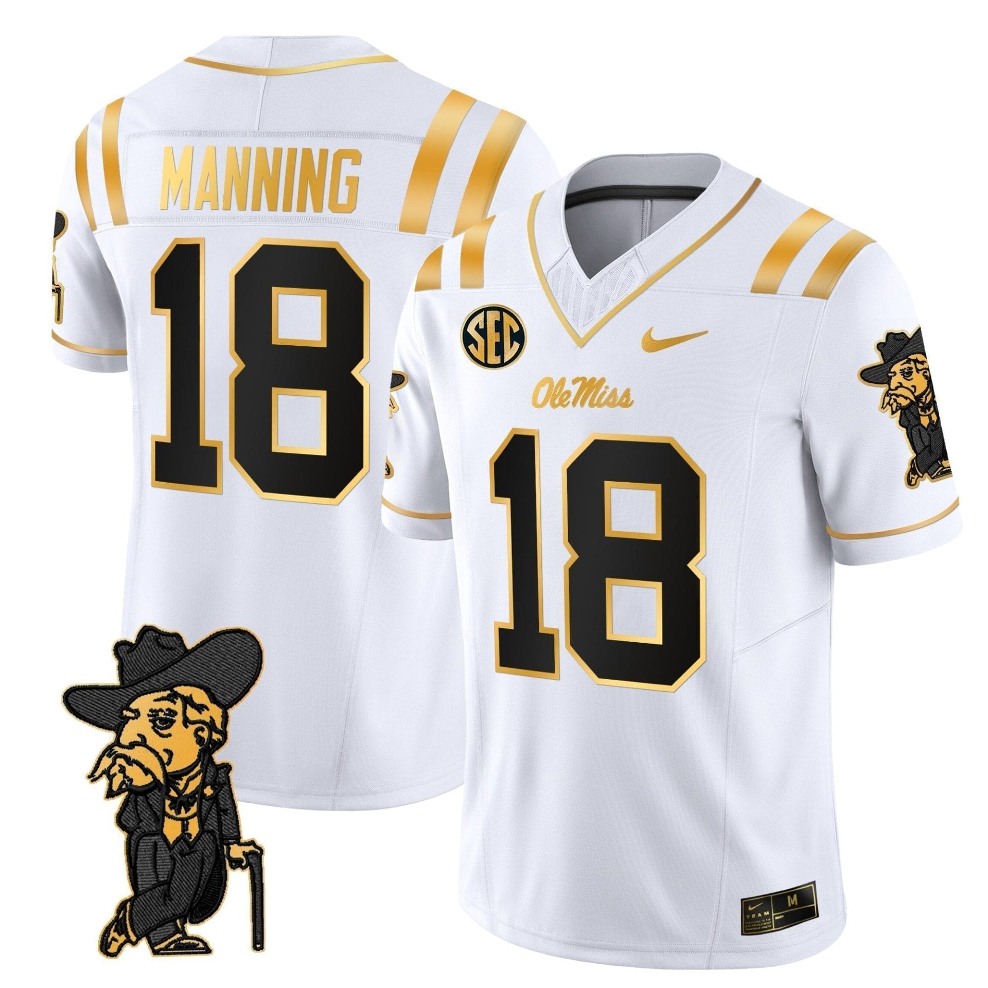 Men's Ole Miss Rebels 2025 Gold Vapor Limited Jersey - All Stitched 21 Men's Ole Miss Rebels 2025 Gold Vapor Limited Jersey - All Stitched - Image 21