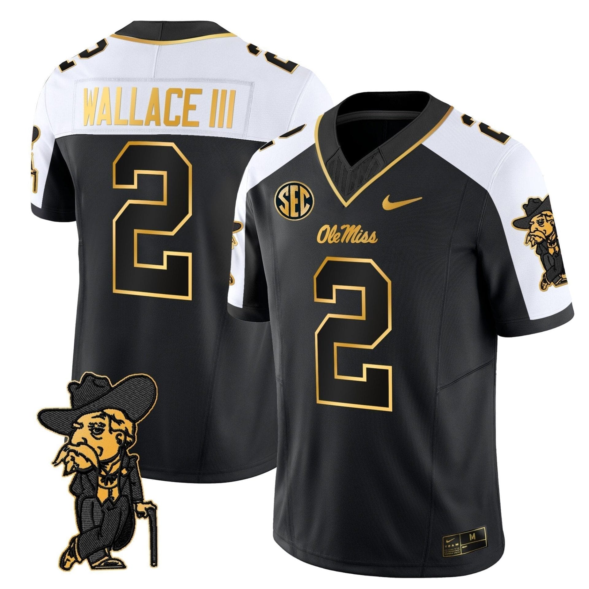 Men's Ole Miss Rebels 2025 Gold Vapor Limited Jersey - All Stitched 10 Men's Ole Miss Rebels 2025 Gold Vapor Limited Jersey - All Stitched - Image 10