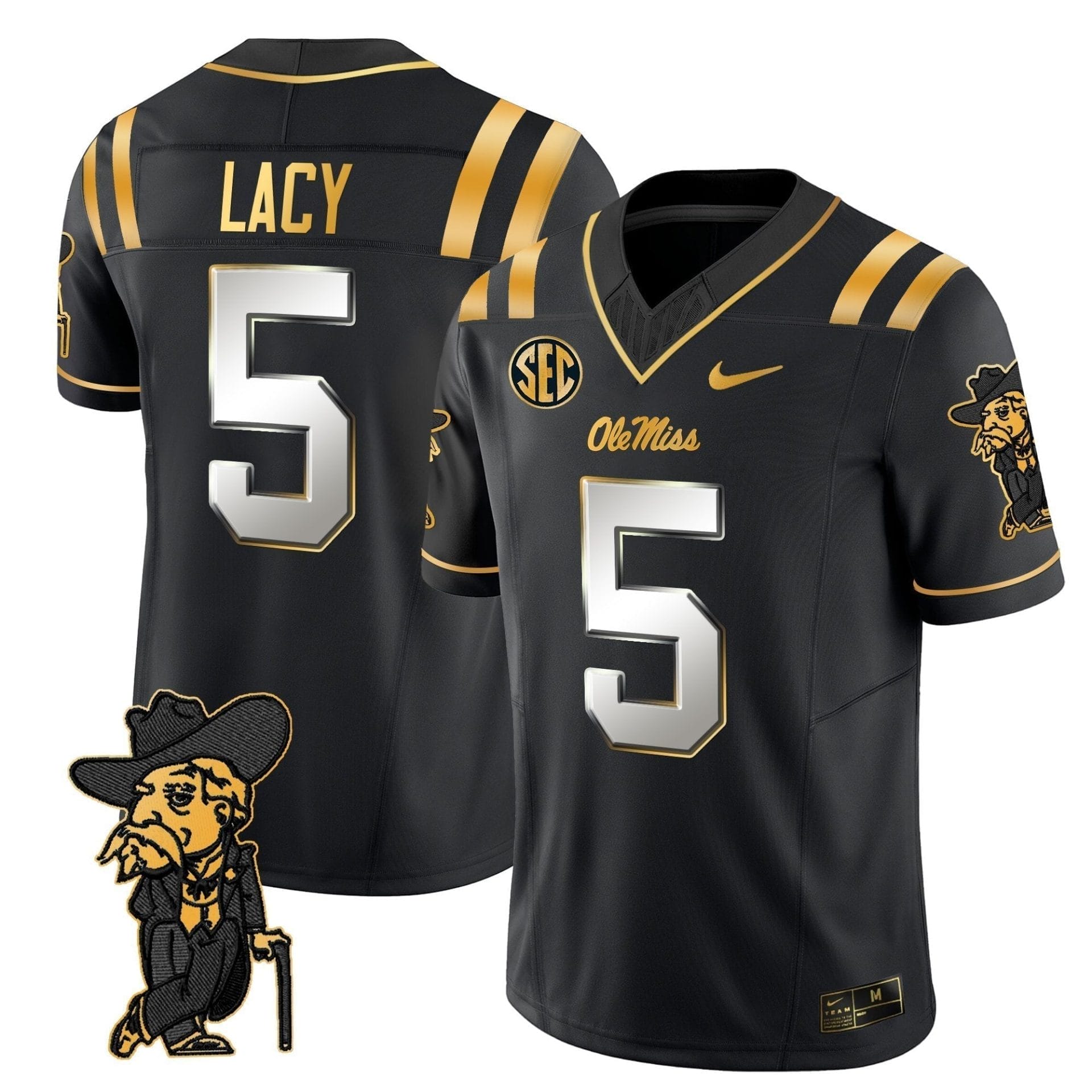 Men's Ole Miss Rebels 2025 Gold Vapor Limited Jersey - All Stitched 30 Men's Ole Miss Rebels 2025 Gold Vapor Limited Jersey - All Stitched - Image 30