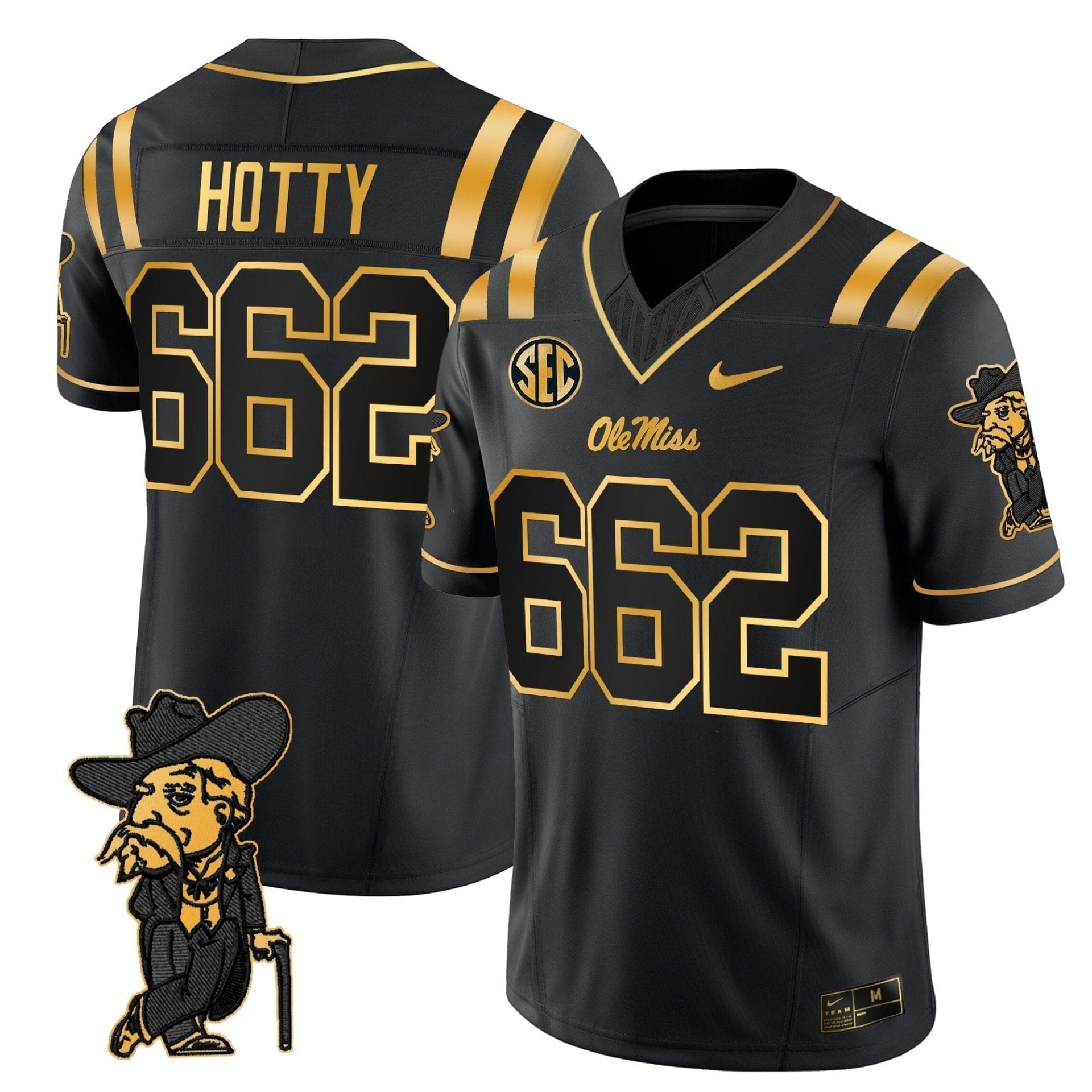 Men's Ole Miss Rebels 2025 Gold Vapor Limited Jersey - All Stitched 27 Men's Ole Miss Rebels 2025 Gold Vapor Limited Jersey - All Stitched - Image 27