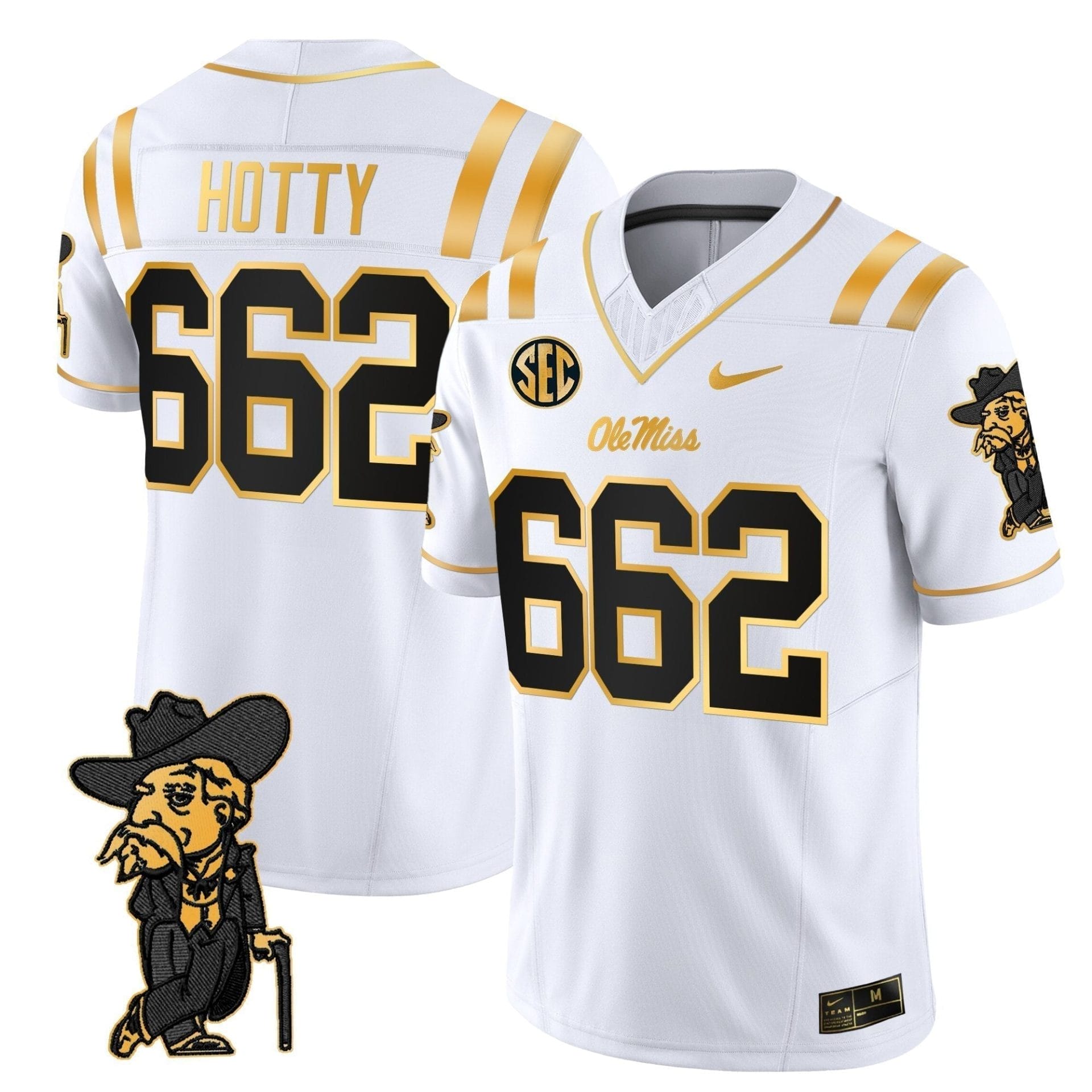 Men's Ole Miss Rebels 2025 Gold Vapor Limited Jersey - All Stitched 4 Men's Ole Miss Rebels 2025 Gold Vapor Limited Jersey - All Stitched - Image 4