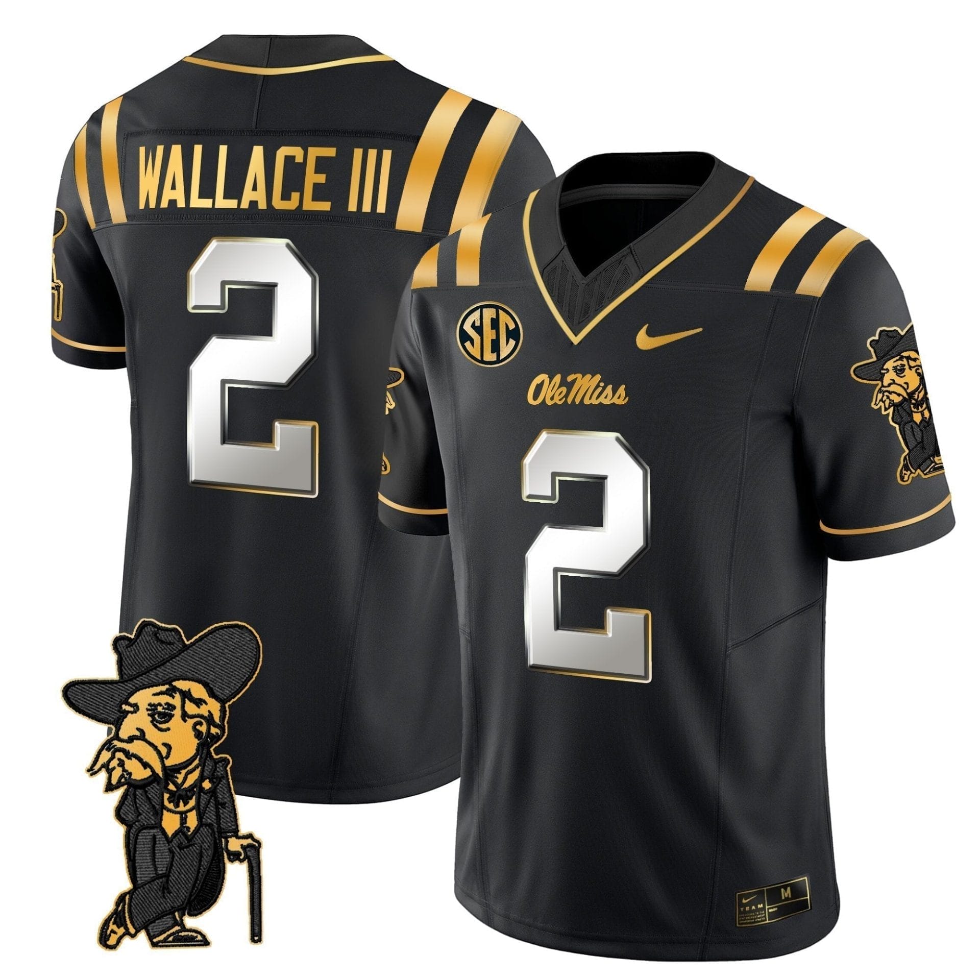 Men's Ole Miss Rebels 2025 Gold Vapor Limited Jersey - All Stitched 31 Men's Ole Miss Rebels 2025 Gold Vapor Limited Jersey - All Stitched - Image 31