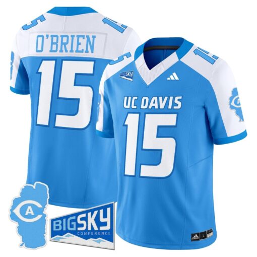Men's UC Davis Aggies 2025 'Lake Tahoe Patch' Vapor Limited Jersey - All Stitched - Image 13