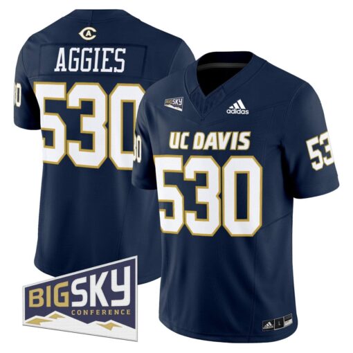 Aggies Jersey #530 UC Davis Aggies 2025 Lake Tahoe Patch Stitched - Image 5