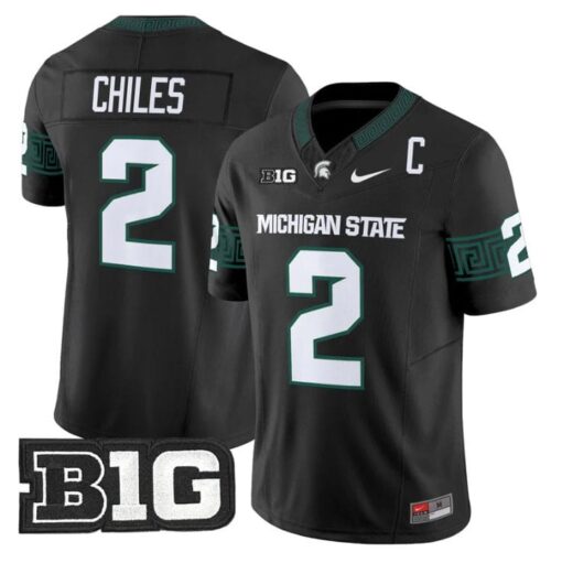 Aidan Chiles Jersey #2 Michigan State Spartans 2025 Vapor Stitched Black