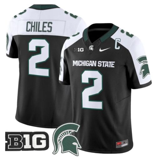 Aidan Chiles Jersey #2 Michigan State Spartans 2025 Vapor Stitched Black Alter