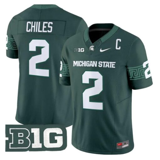 Aidan Chiles Jersey #2 Michigan State Spartans 2025 Vapor Stitched Green