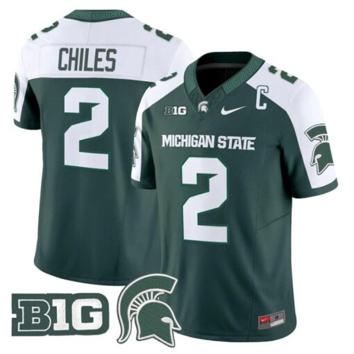 Aidan Chiles Jersey #2 Michigan State Spartans 2025 Vapor Stitched Green Alter