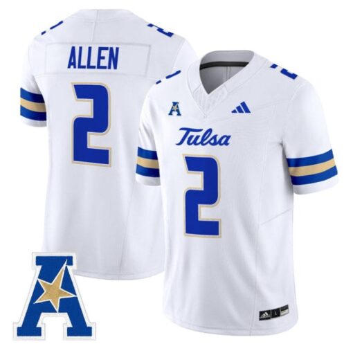 Ajay Allen Jersey #2 Tulsa Golden Hurricane 2025 Vapor Limited Stitched White