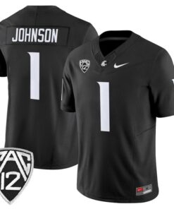 Angel Johnson Jersey 1 Washington State Cougars 2025 Vapor Stitched Black