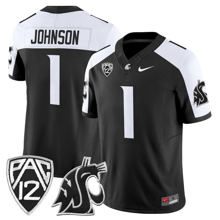 Angel Johnson Jersey 1 Washington State Cougars 2025 Vapor Stitched Black Alter