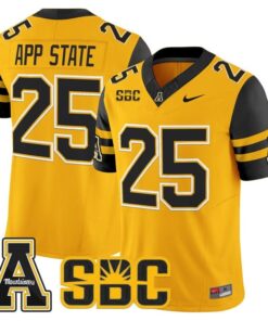 App State Jersey 25 App State Mountaineers 2025 Limited Stitched Gold
