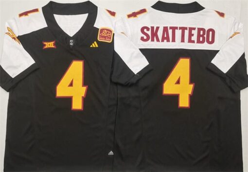 Arizona State Sun Devils #4 Cam Skattebo Black White 2024 F.U.S.E. Vapor Limited