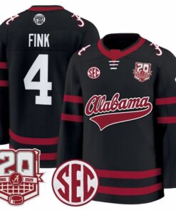 Austin Fink Jersey #4  Alabama Crimson Tide 2025-26 Premium 20th Anniversary Patch Stitched