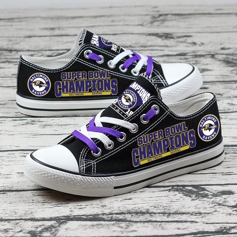 Baltimore Ravens Low Top Canvas Sport Sneakers Shoes For Men Women Fans 2 Baltimore Ravens Low Top Canvas Sport Sneakers Shoes For Men Women Fans - Image 2